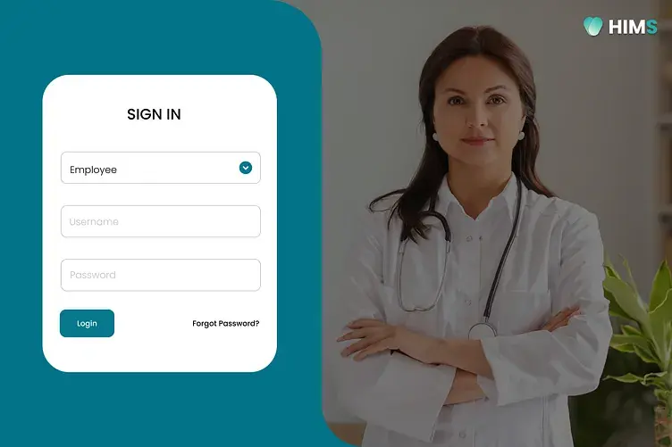 Healthcare employee login portal with username and password fields