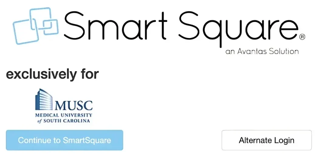 Portal login page of smart square musc